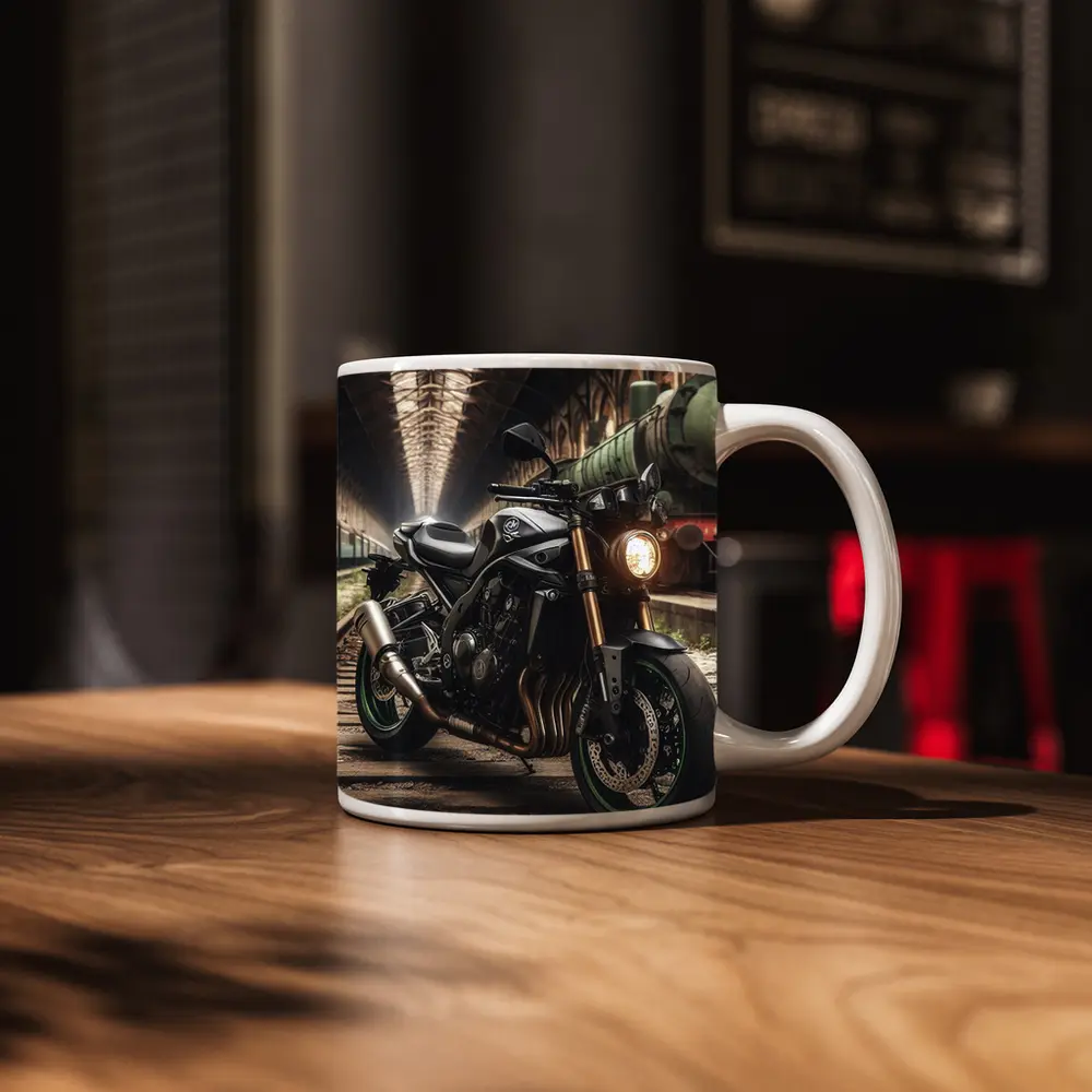 Yamaha Naked Bike Abandoned Train Station – Mugs