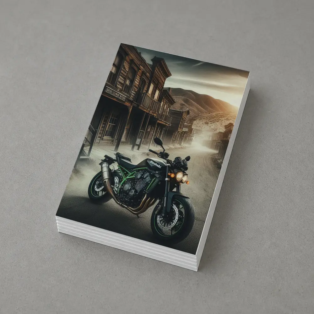 Kawasaki Z900 Naked Bike Wild West Town – Postcards