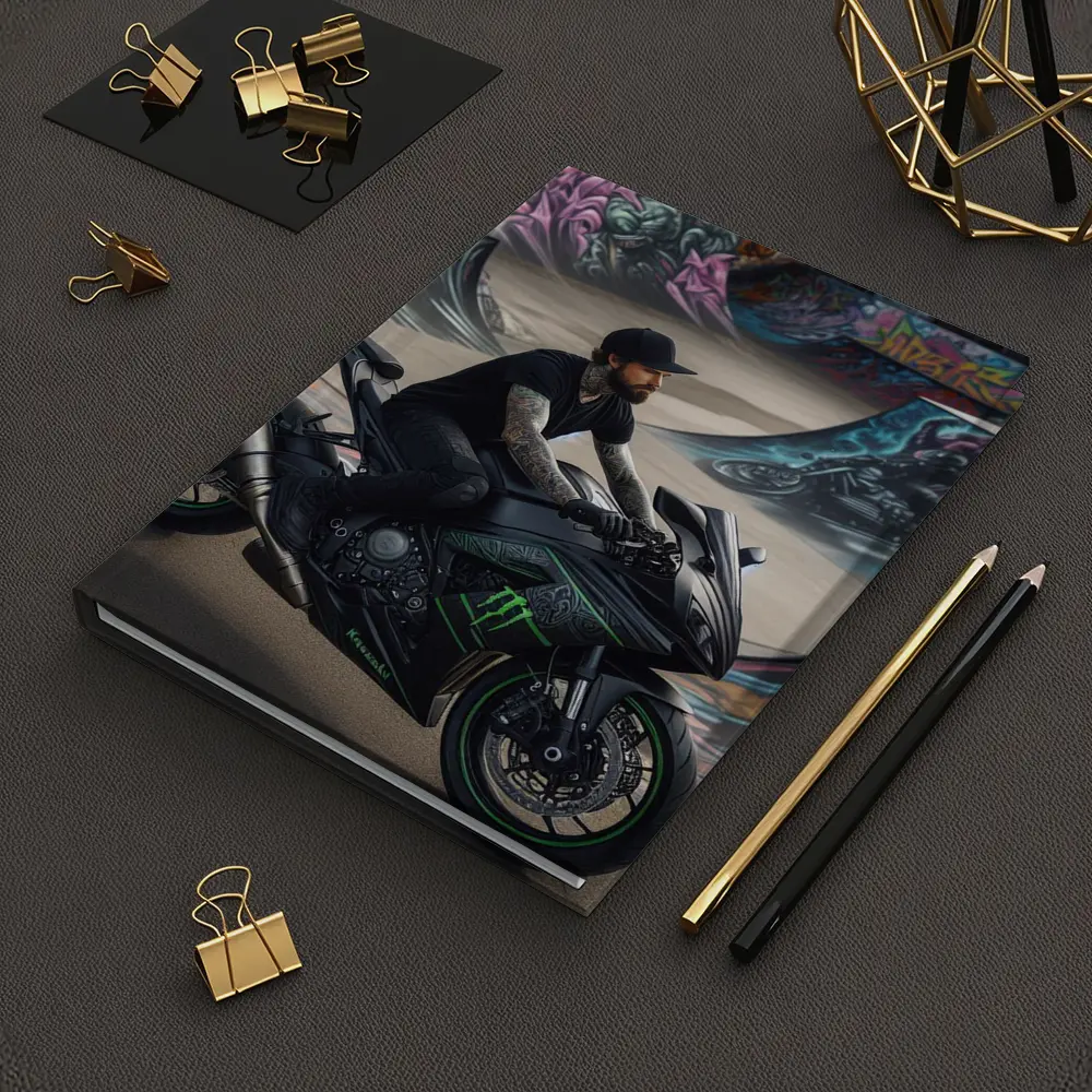 Kawasaki Ninja Rider Skatepark Graffiti Wall – Notebooks