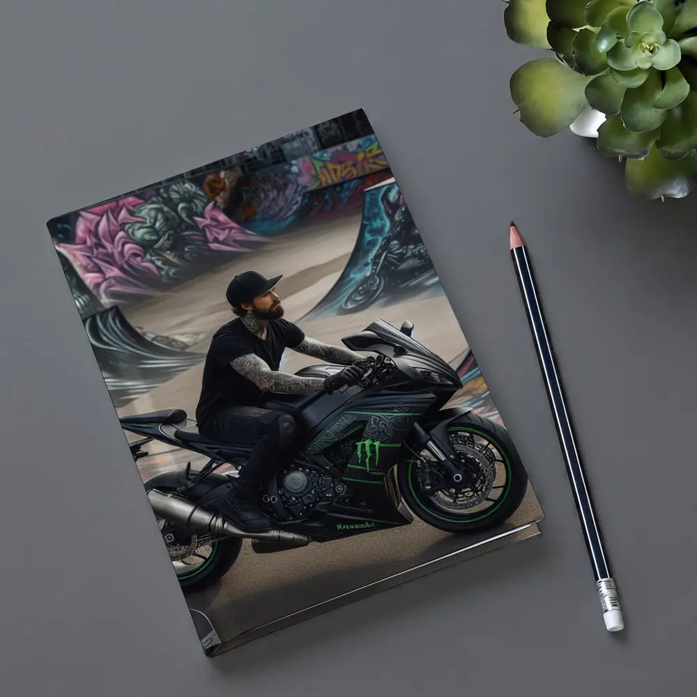 Kawasaki Ninja Rider Skatepark Graffiti Wall – Notebooks
