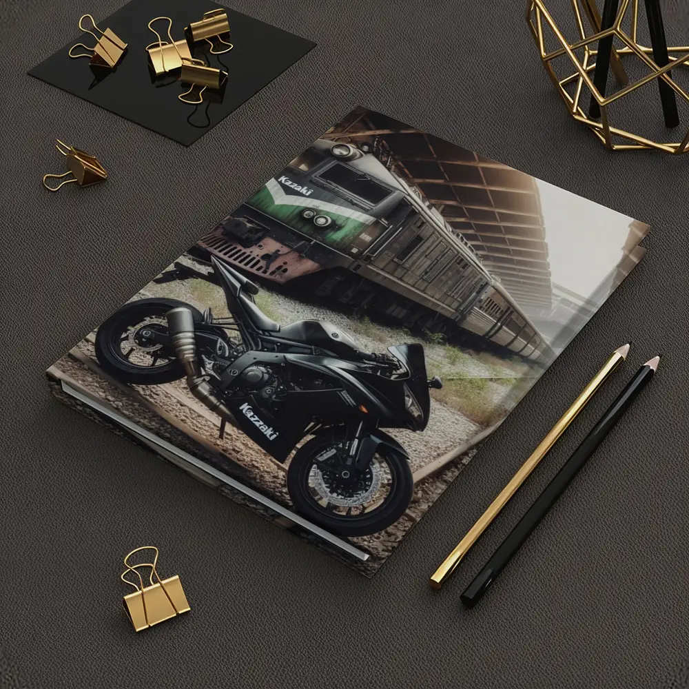 Kawasaki Sport Bike Abandoned Train Station – Notebooks