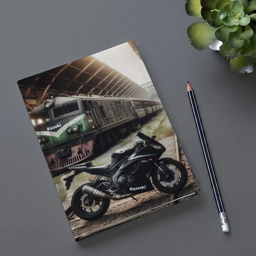 Kawasaki Sport Bike Abandoned Train Station – Notebooks