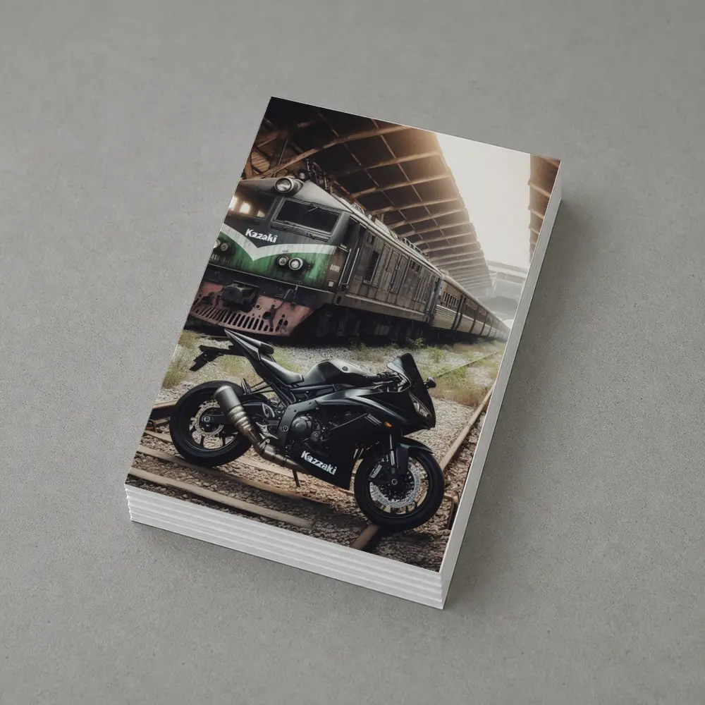 Kawasaki Sport Bike Abandoned Train Station – Postcards