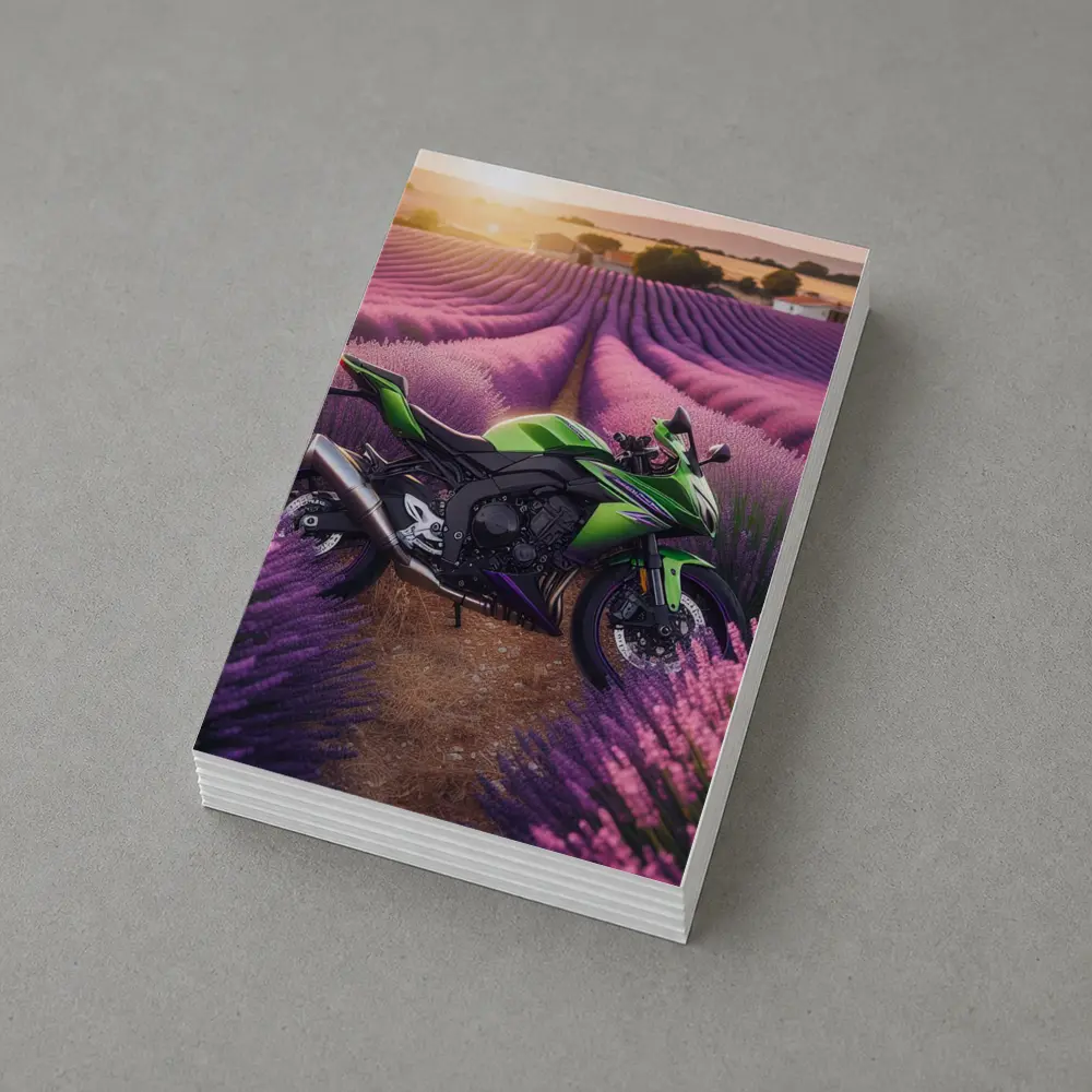 Kawasaki Sport Bike Purple Lavender Field – Postcards
