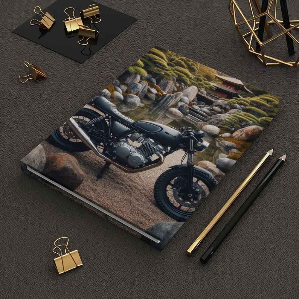 Kawasaki Cafe Racer Japanese Garden Setting – Notebooks