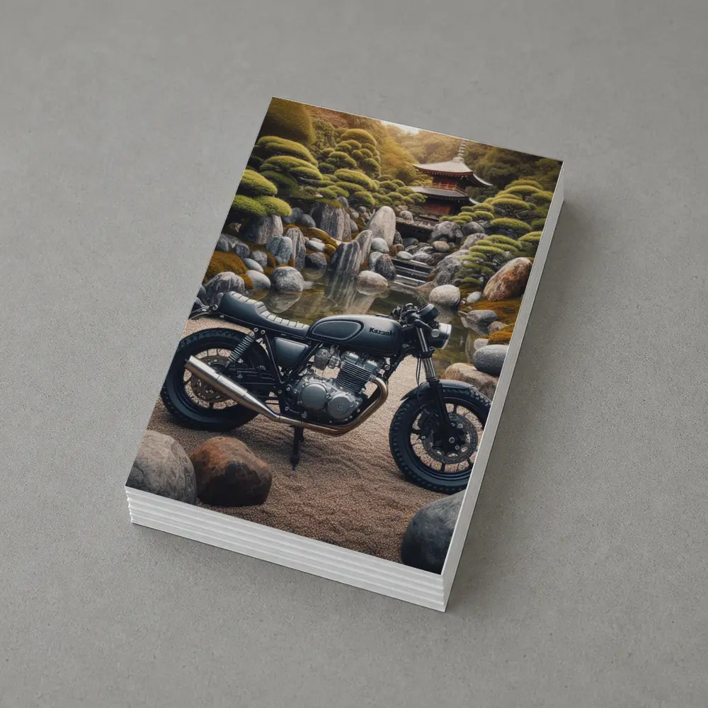Kawasaki Cafe Racer Japanese Garden Setting – Postcards