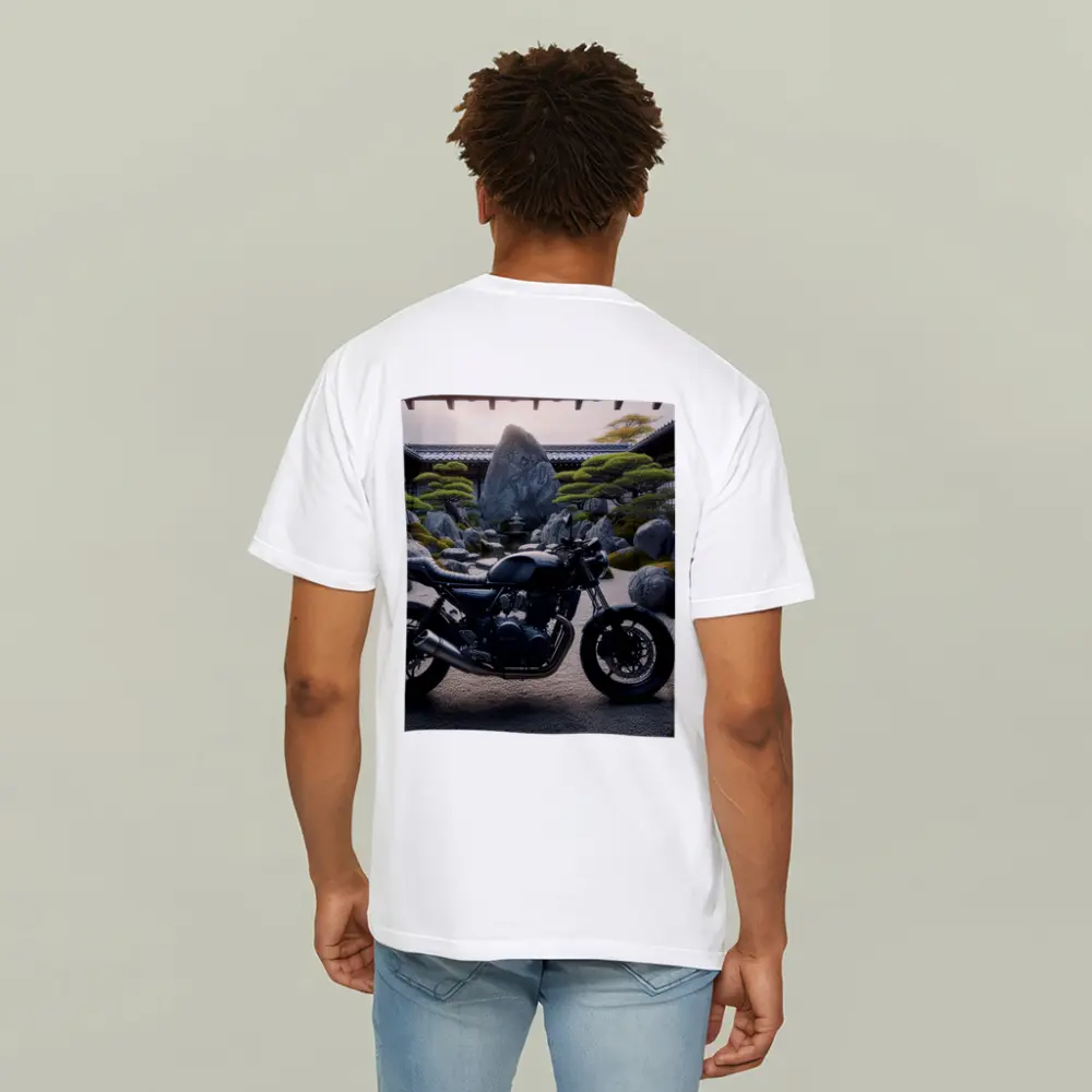 Black Kawasaki Cafe Racer Japanese Zen Garden – T-Shirts