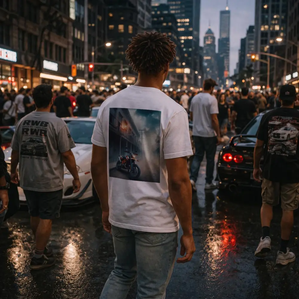 KTM Duke Motorcycle Misty Ghost Town Street – T-Shirts