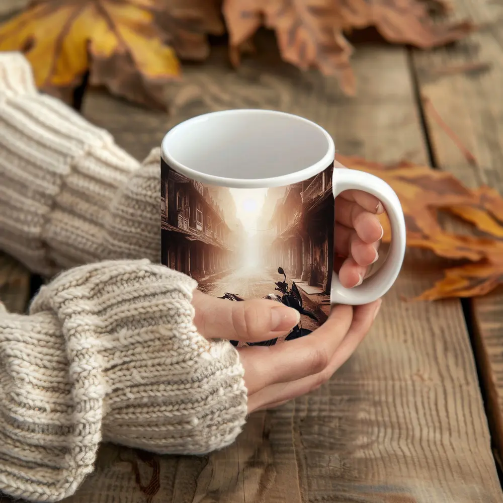 KTM Motorcycle Dusty Old Town Street – Mugs