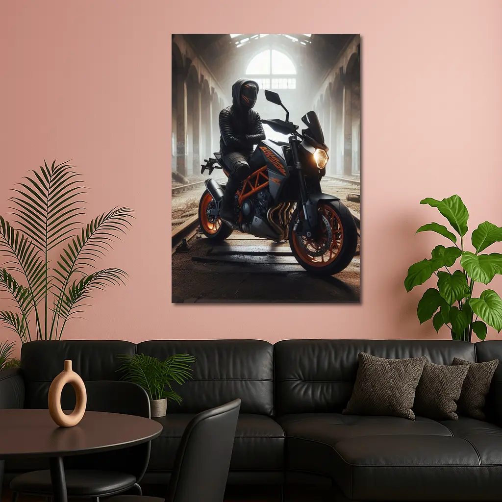 KTM Duke Rider Abandoned Industrial Building – Wall Art
