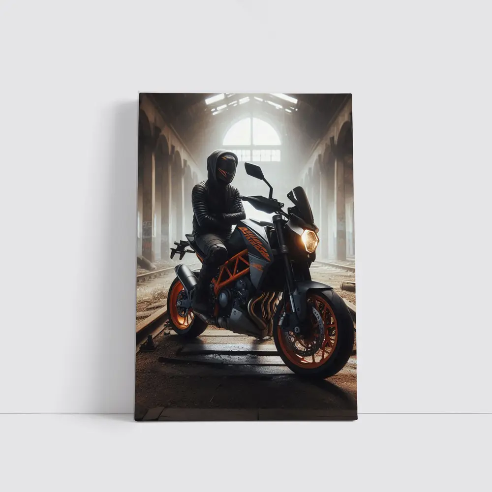 KTM Duke Rider Abandoned Industrial Building – Wall Art