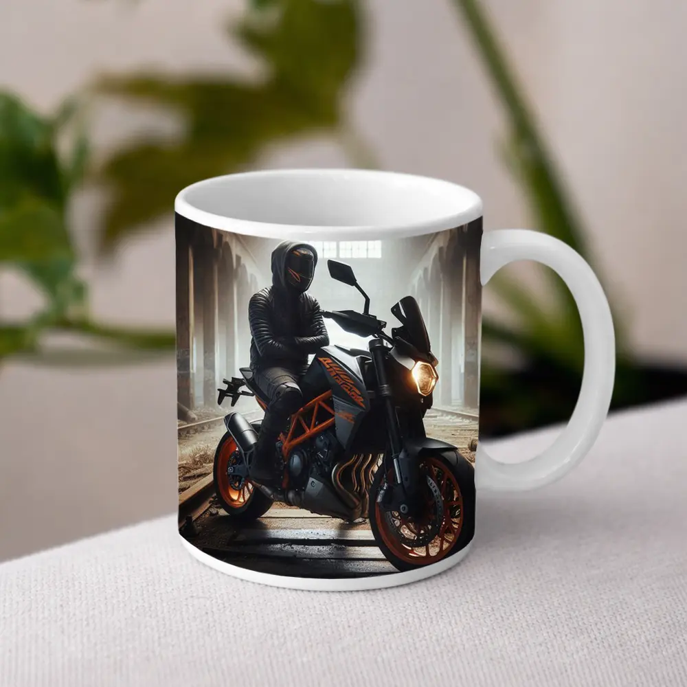 KTM Duke Rider Abandoned Industrial Building – Mugs