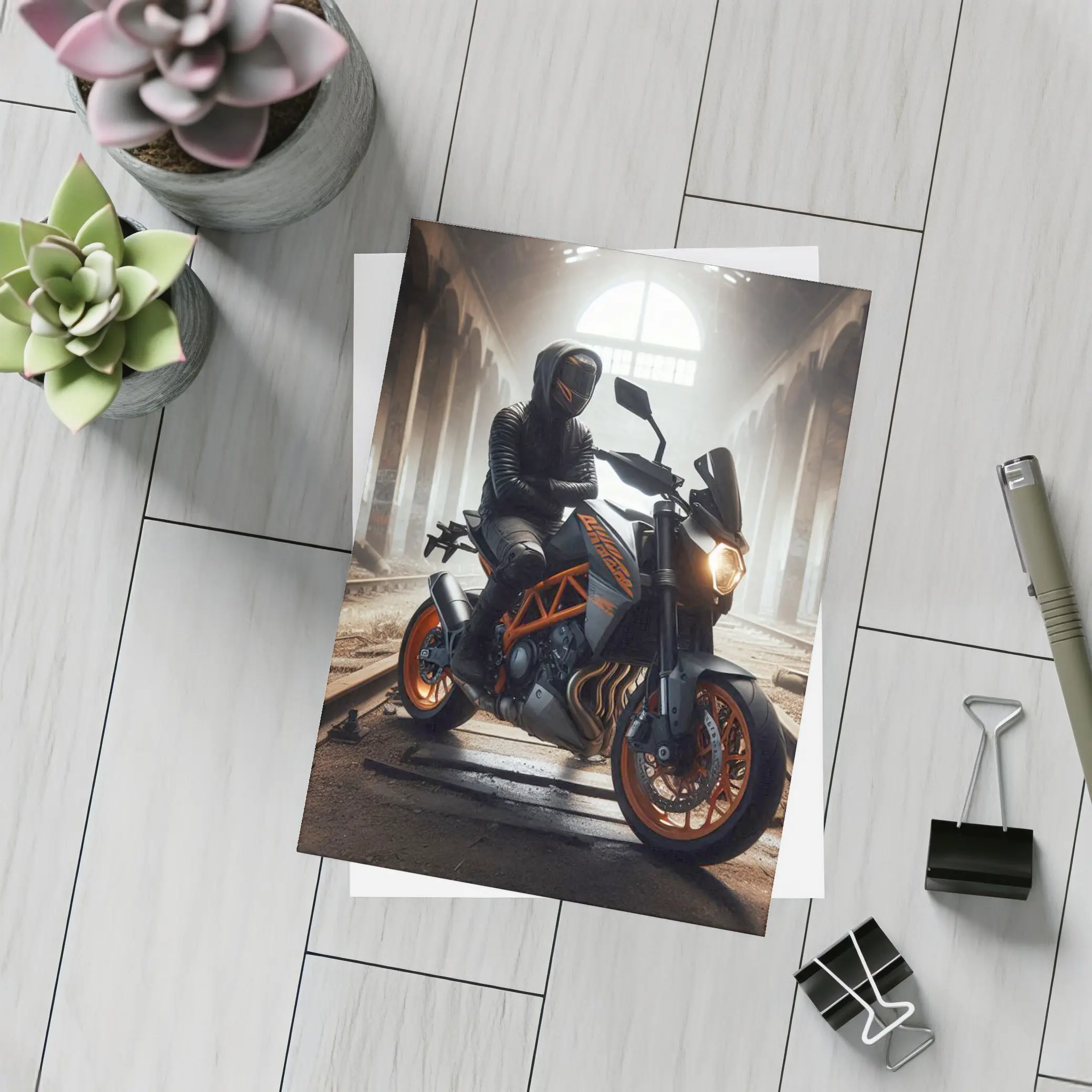 KTM Duke Rider Abandoned Industrial Building – Postcards