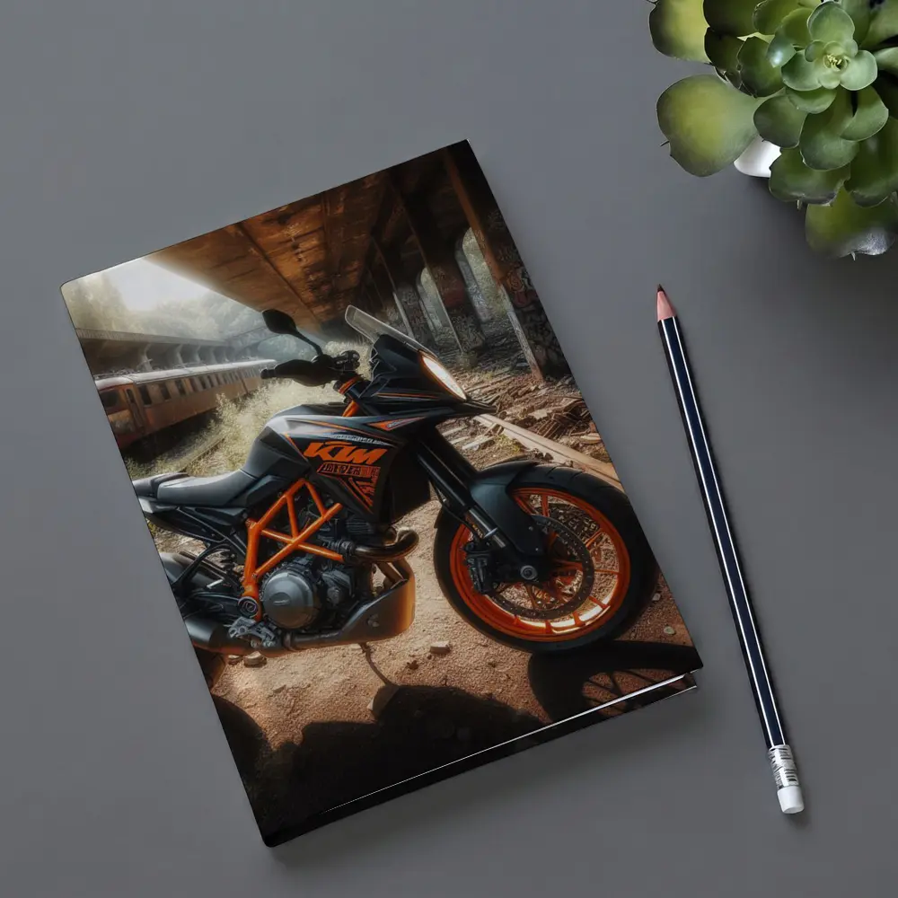 KTM Duke Motorcycle Abandoned Urban Setting – Notebooks