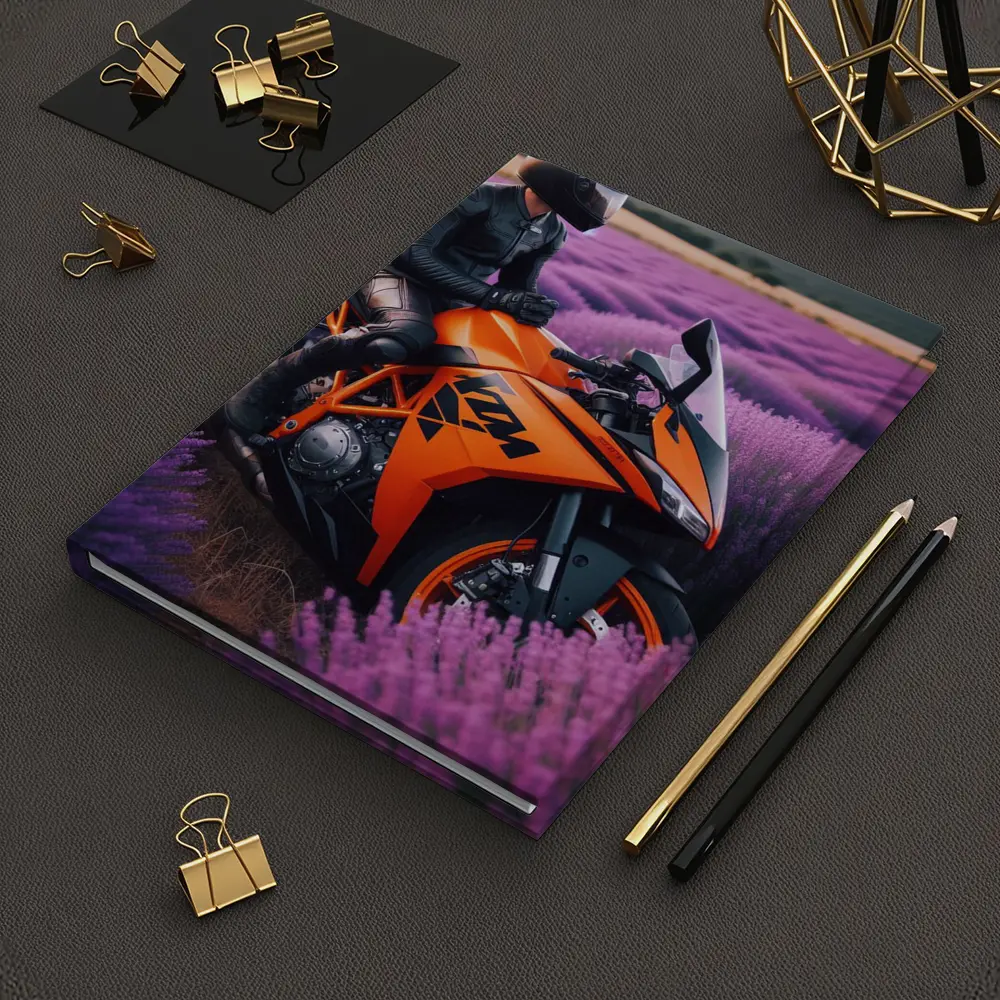 KTM Sport Bike Rider Lavender Field – Notebooks