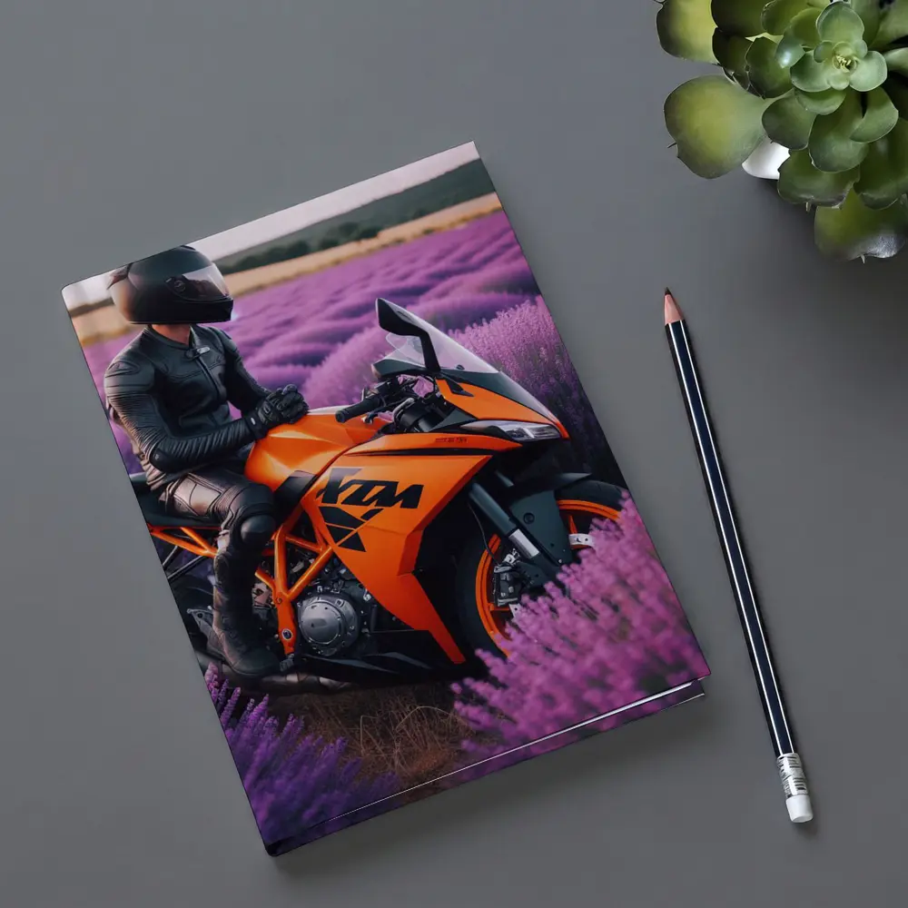 KTM Sport Bike Rider Lavender Field – Notebooks