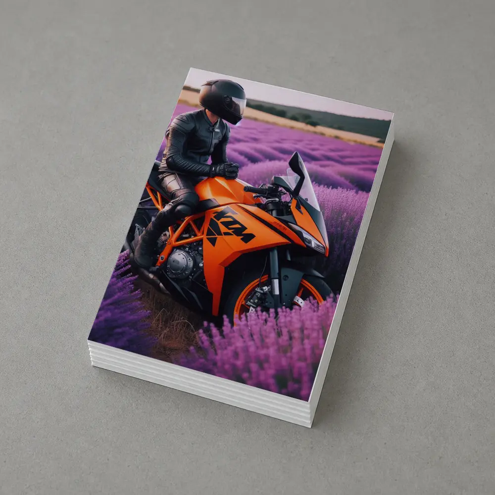 KTM Sport Bike Rider Lavender Field – Postcards