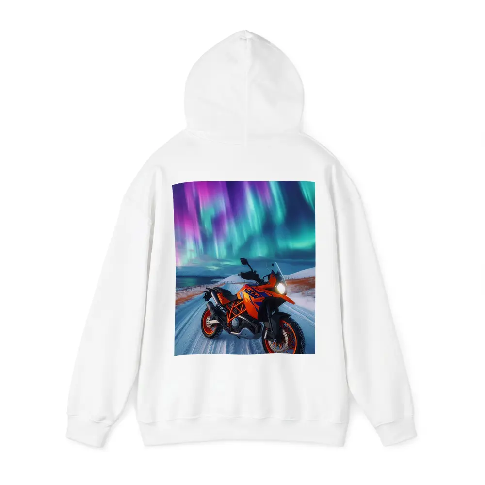 KTM Adventure Motorcycle Under Northern Lights – Hoodies