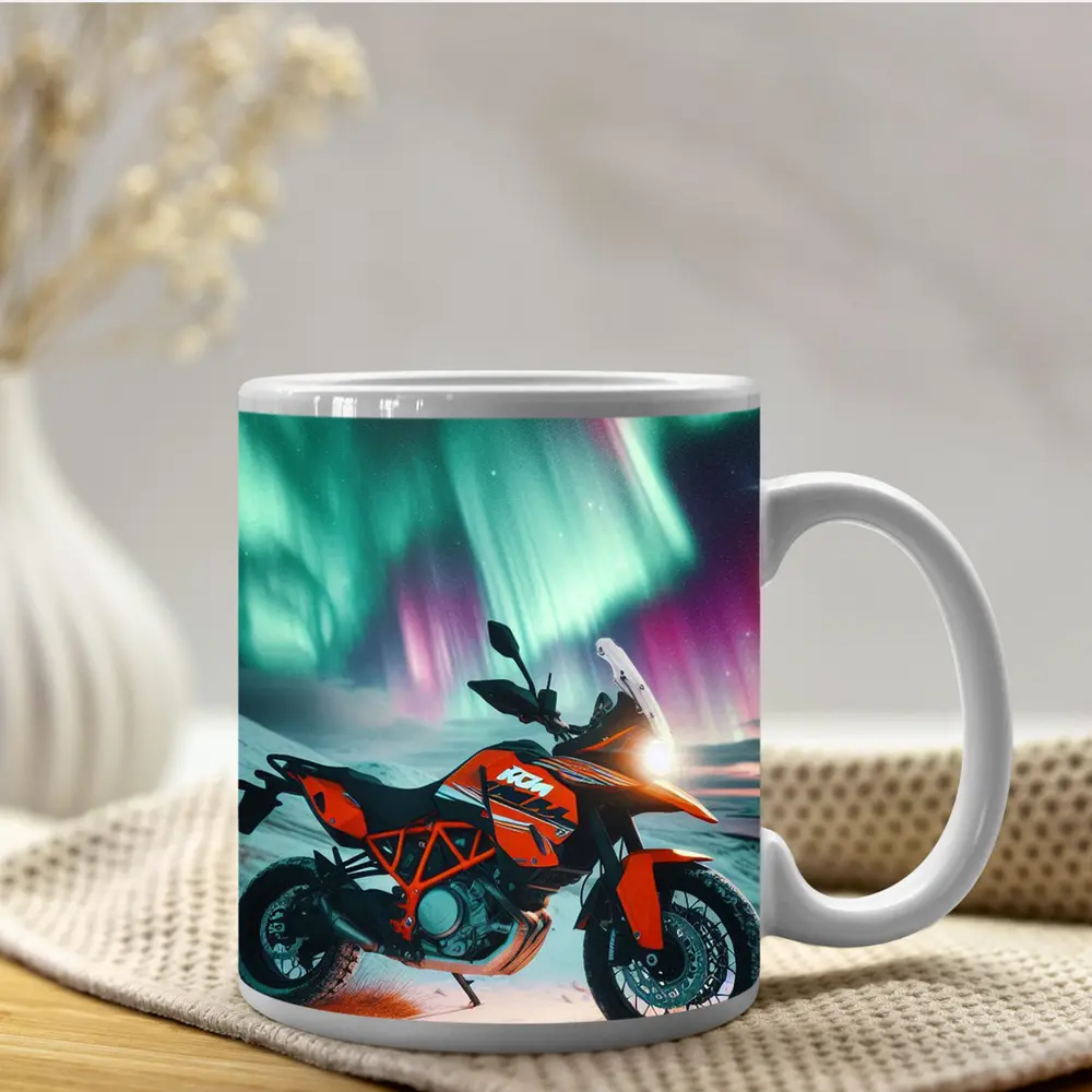 KTM Adventure Motorcycle Northern Lights Winter – Mugs