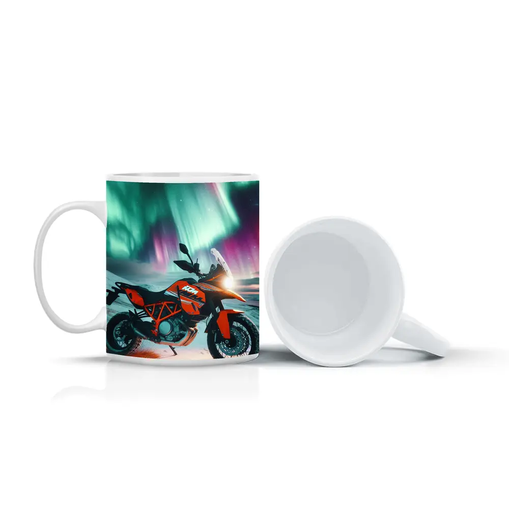 KTM Adventure Motorcycle Northern Lights Winter – Mugs