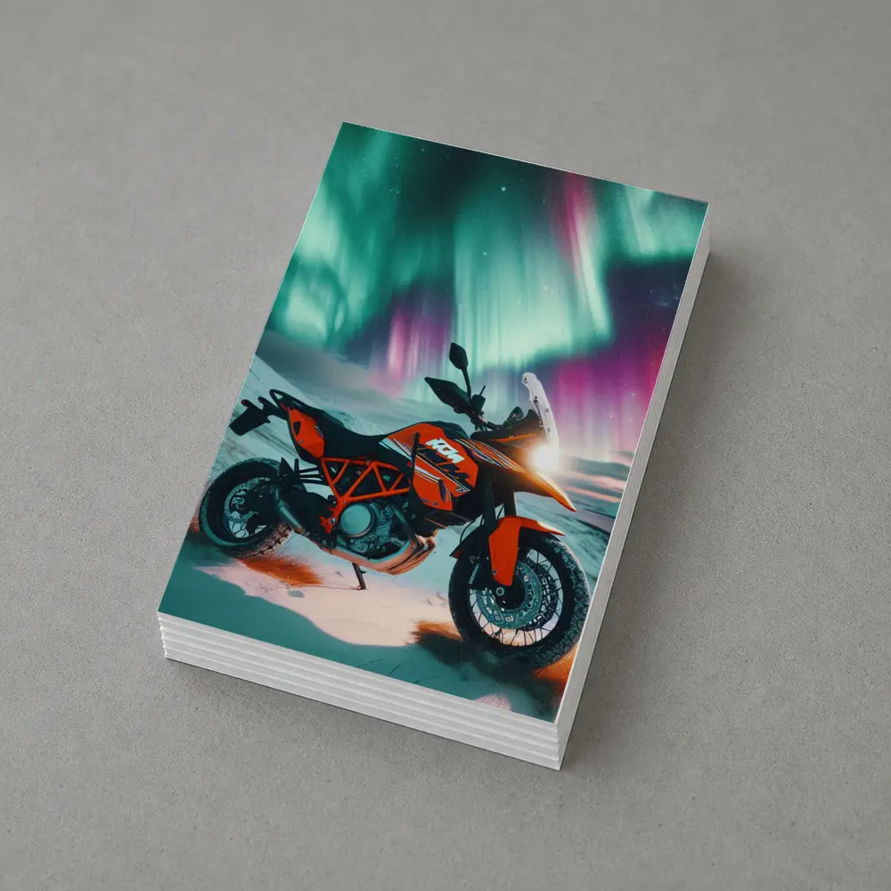 KTM Adventure Motorcycle Northern Lights Winter – Postcards