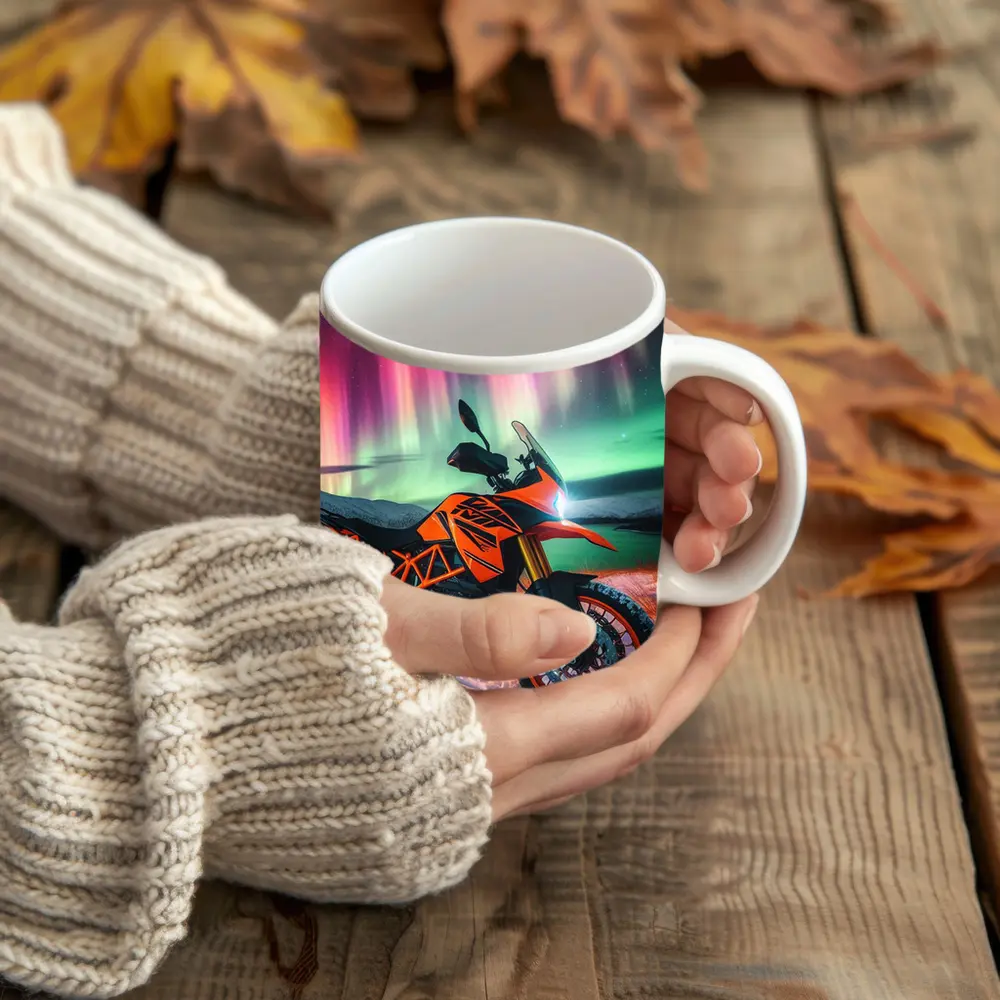 KTM Adventure Motorcycle Northern Lights Winter – Mugs