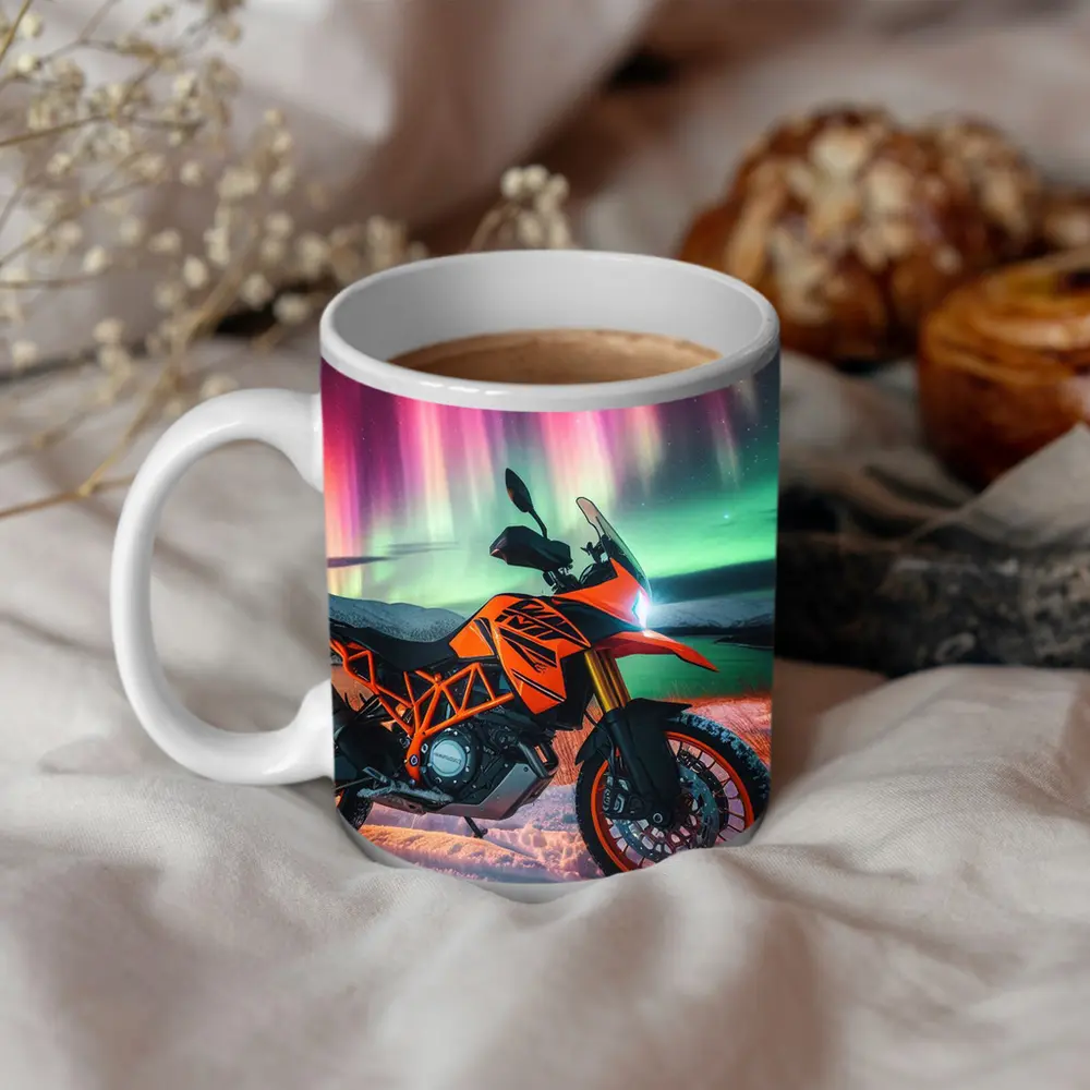 KTM Adventure Motorcycle Northern Lights Winter – Mugs