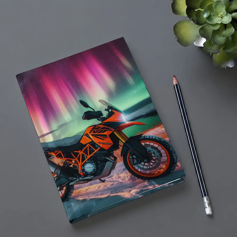 KTM Adventure Motorcycle Northern Lights Winter – Notebooks