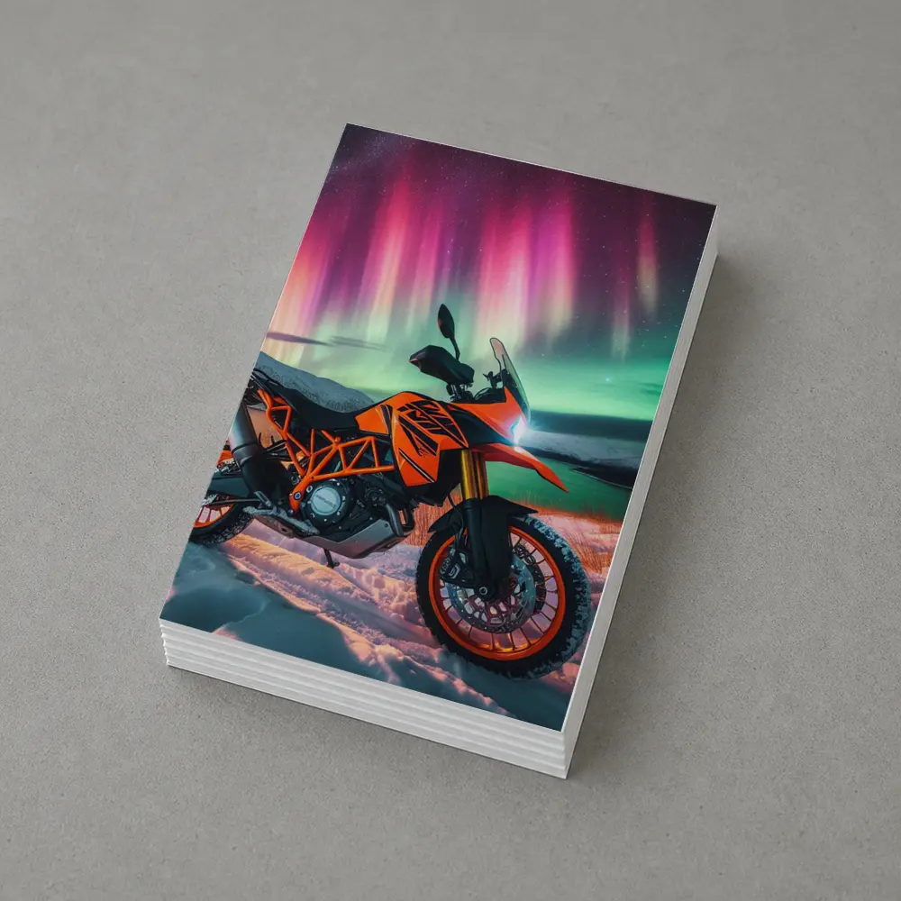KTM Adventure Motorcycle Northern Lights Winter – Postcards