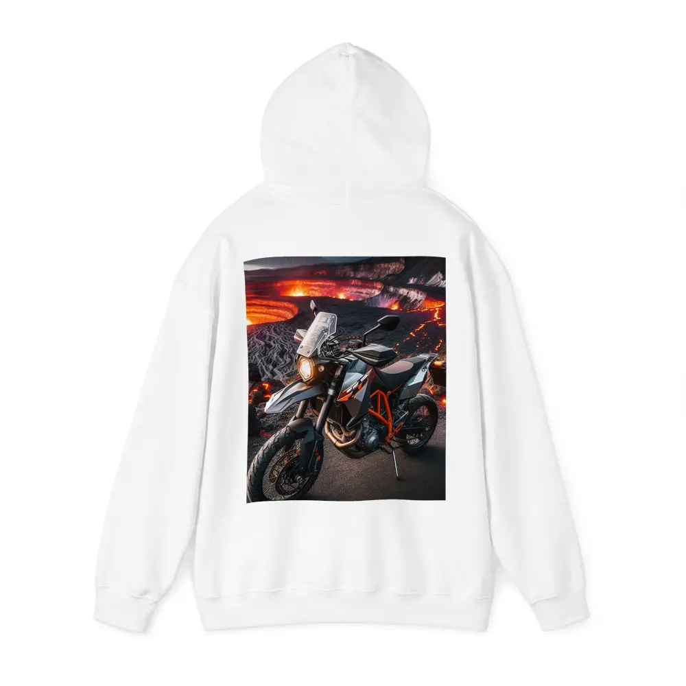 KTM Adventure Motorcycle Volcanic Lava Landscape – Hoodies