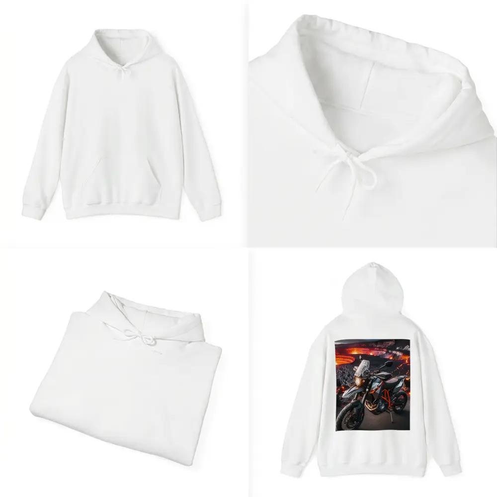 KTM Adventure Motorcycle Volcanic Lava Landscape – Hoodies
