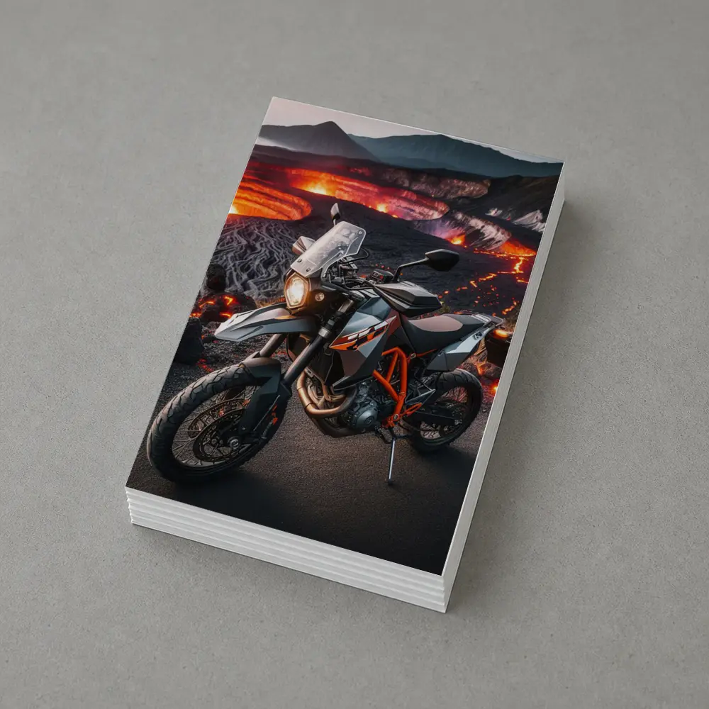 KTM Adventure Motorcycle Volcanic Lava Landscape – Postcards