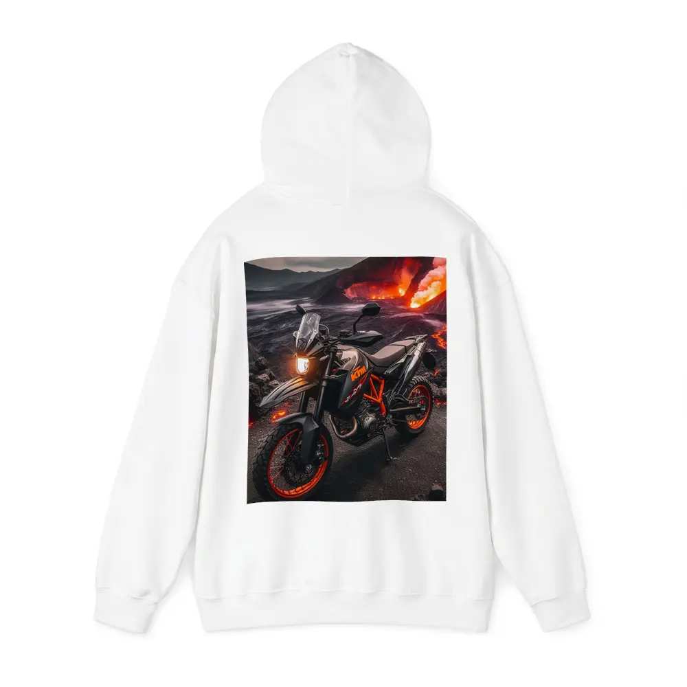 KTM Adventure Motorcycle Volcanic Lava Landscape – Hoodies
