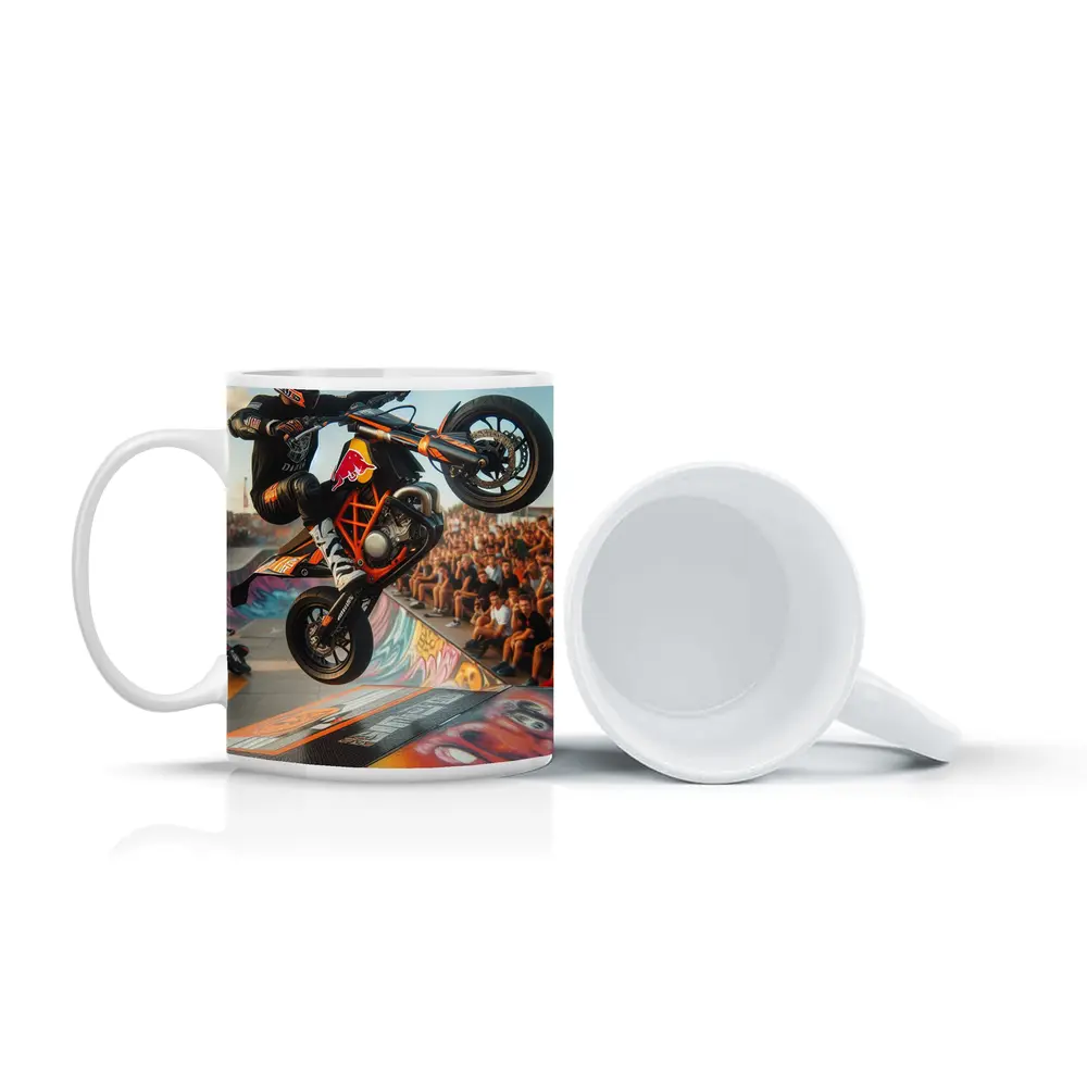 KTM Supermoto Stunt Rider Crowd Graffiti Ramp – Mugs