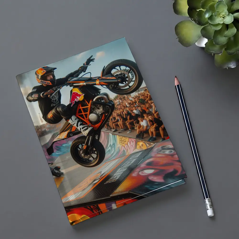 KTM Supermoto Stunt Rider Crowd Graffiti Ramp – Notebooks