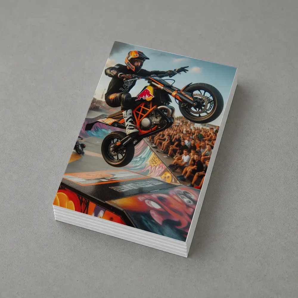 KTM Supermoto Stunt Rider Crowd Graffiti Ramp – Postcards