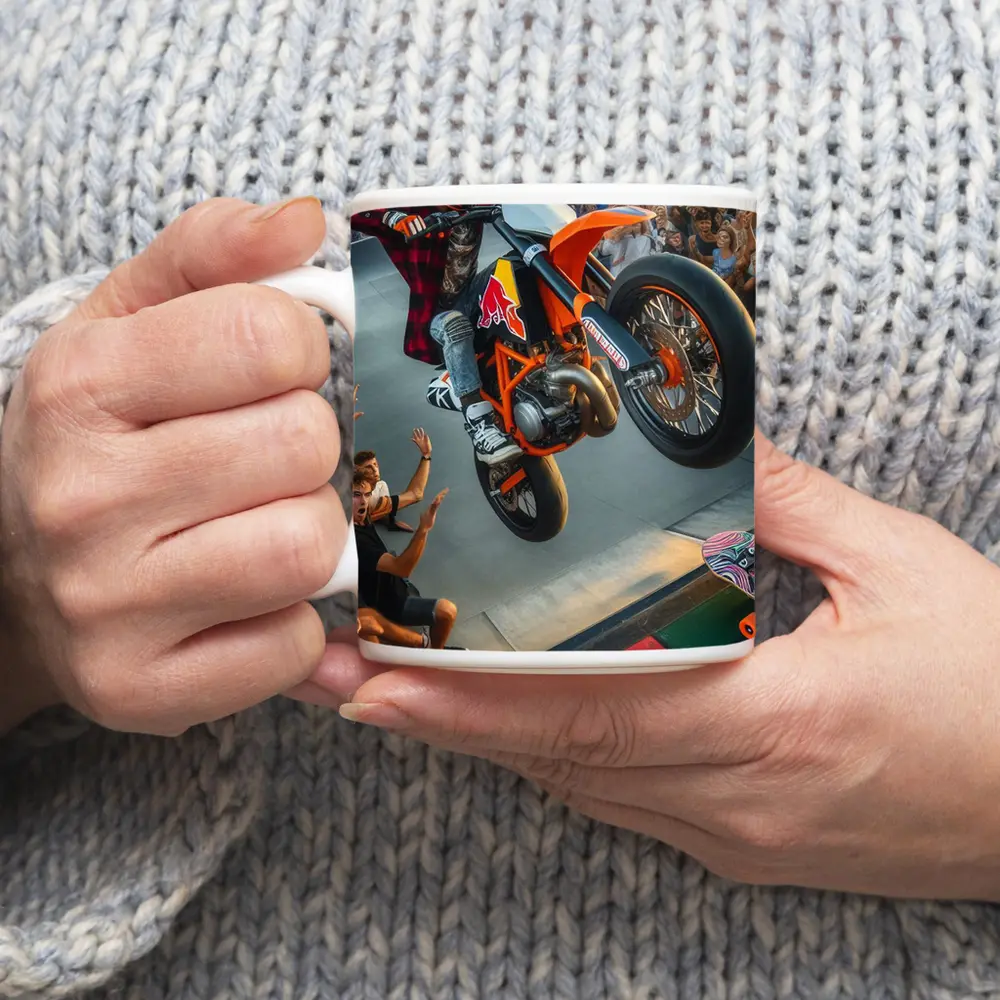 KTM Dirt Bike Stunt Skatepark Crowd – Mugs