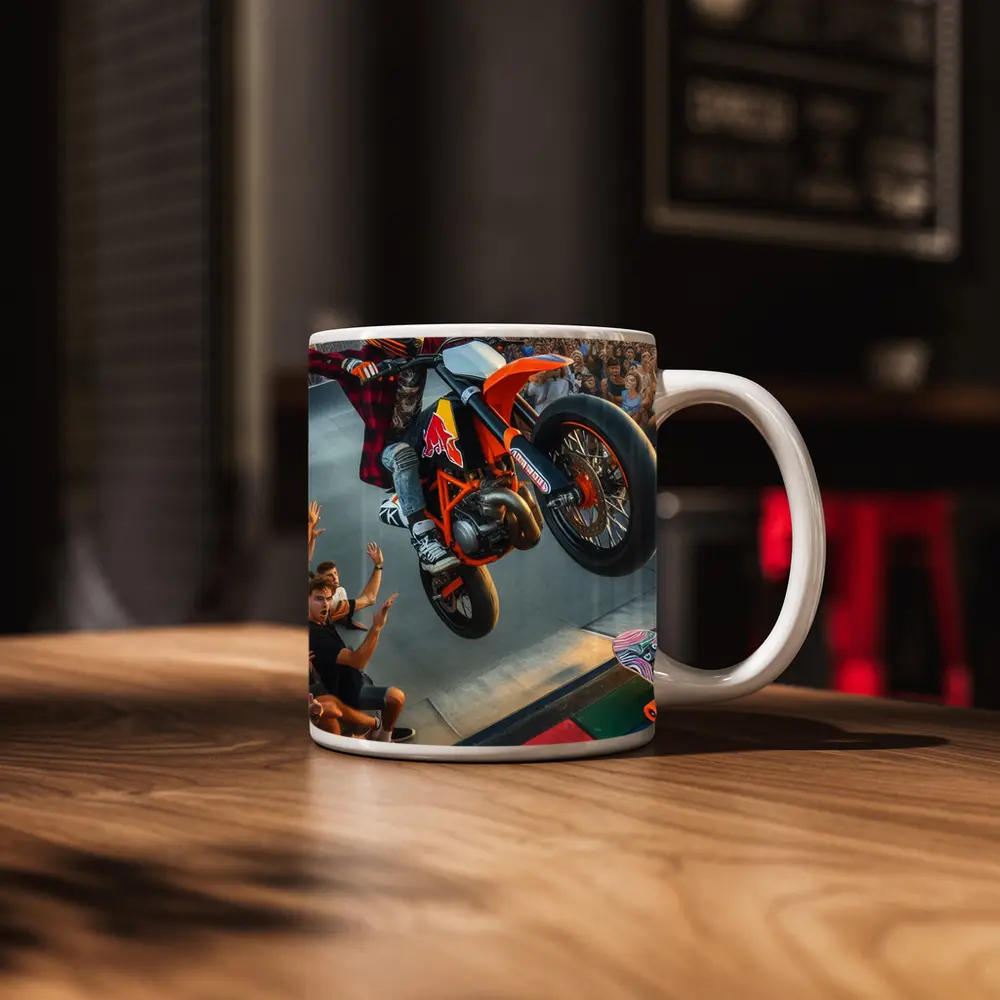 KTM Dirt Bike Stunt Skatepark Crowd – Mugs