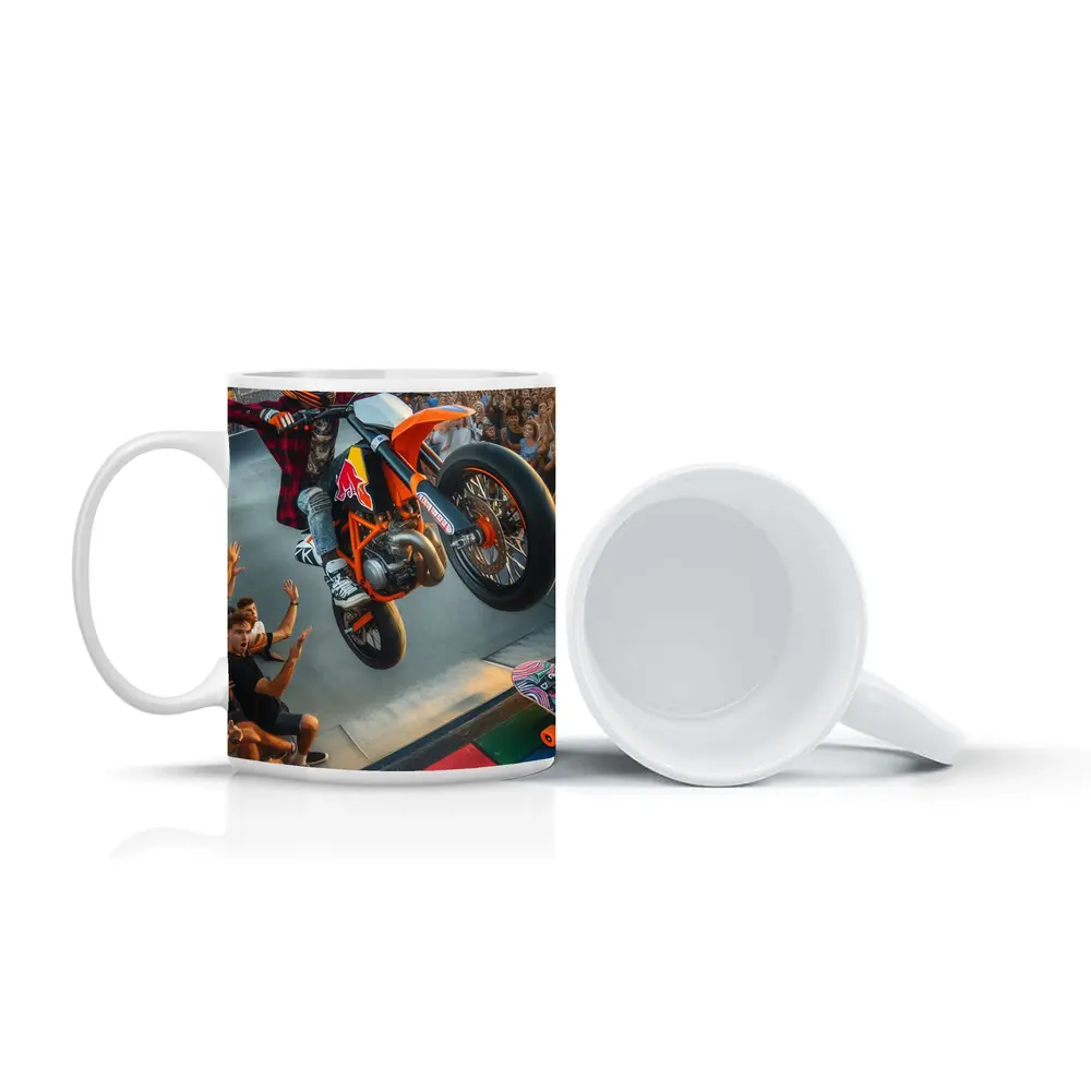 KTM Dirt Bike Stunt Skatepark Crowd – Mugs