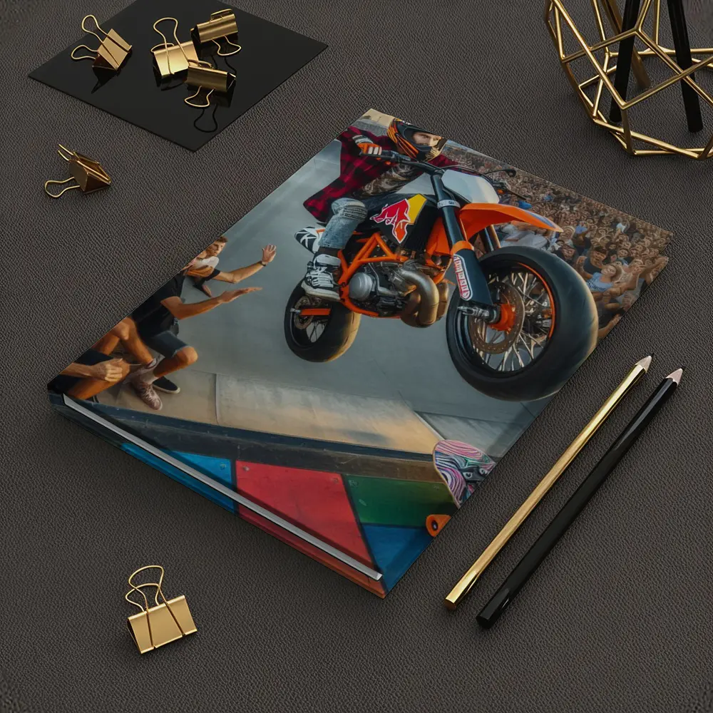 KTM Dirt Bike Stunt Skatepark Crowd – Notebooks