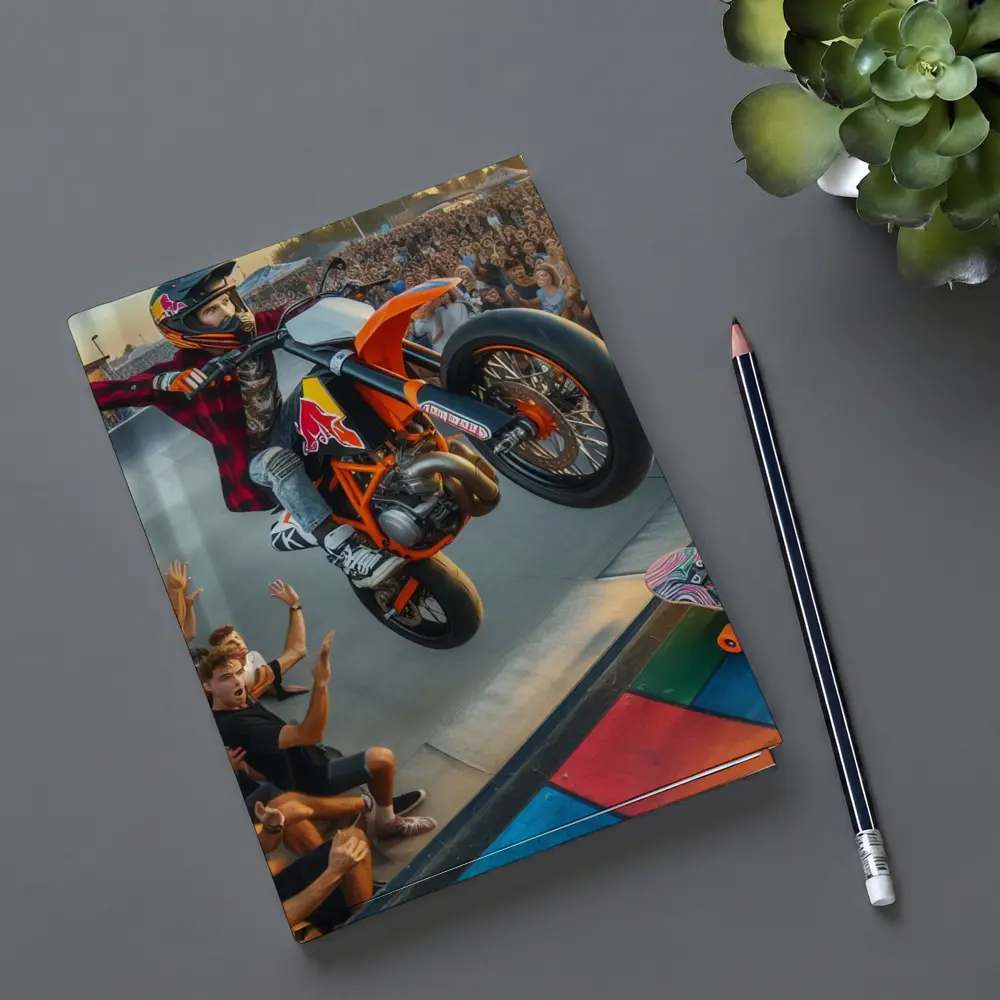 KTM Dirt Bike Stunt Skatepark Crowd – Notebooks