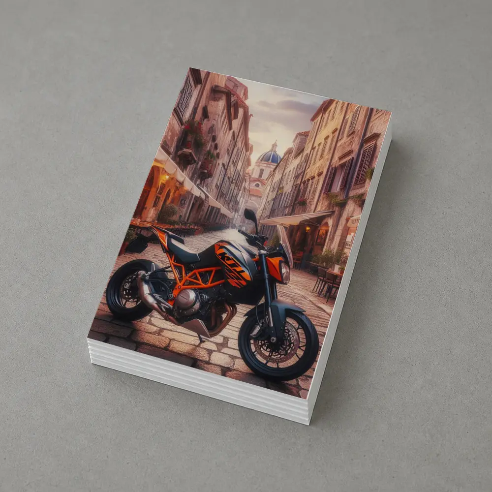 KTM Duke Motorcycle Old Town Street – Postcards