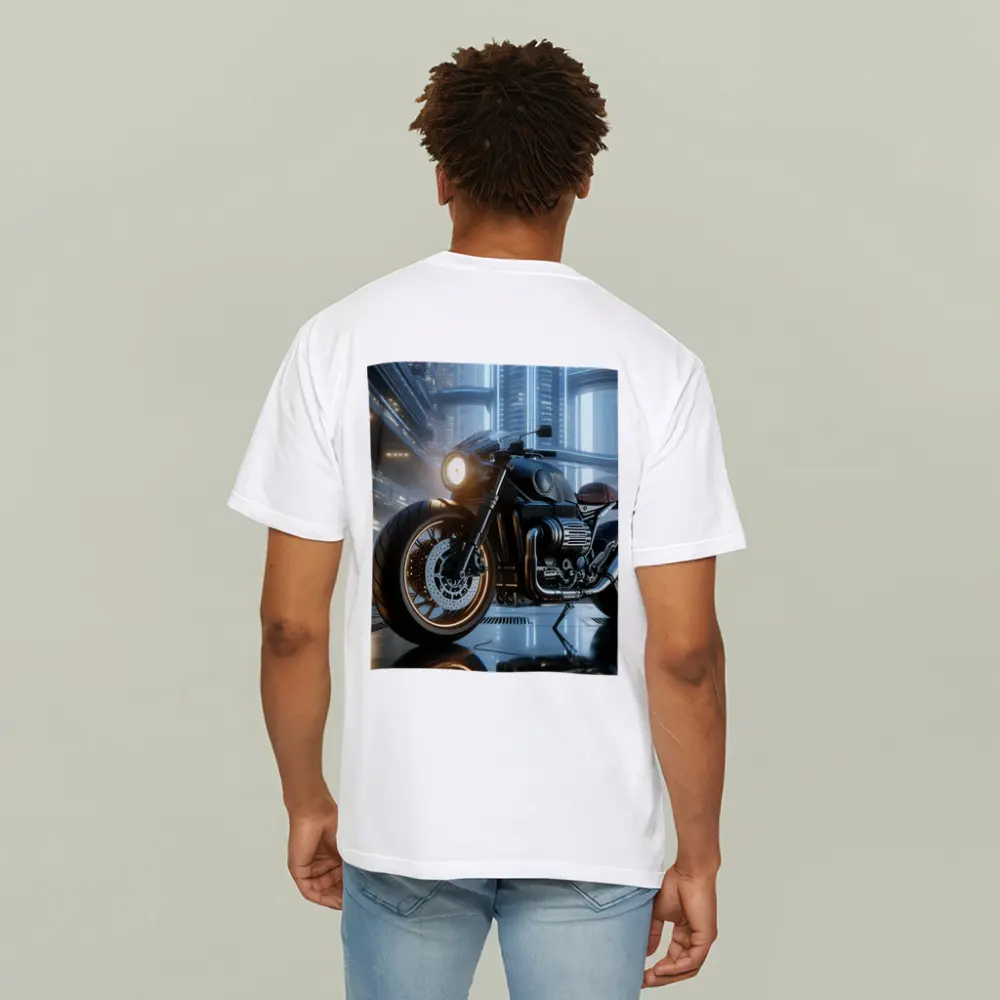 Dark Cruiser Motorcycle Futuristic City Night – T-Shirts
