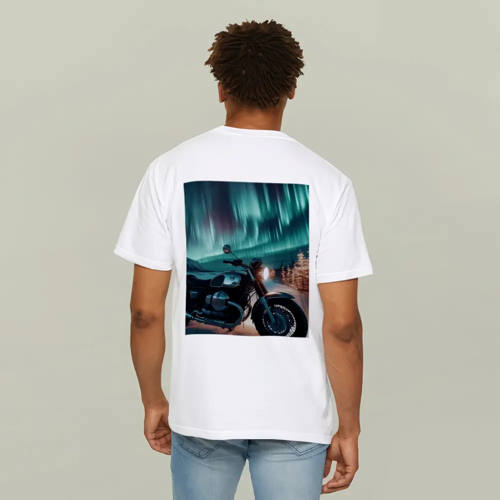 Classic Cafe Racer Motorcycle Northern Lights Winter – T-Shirts