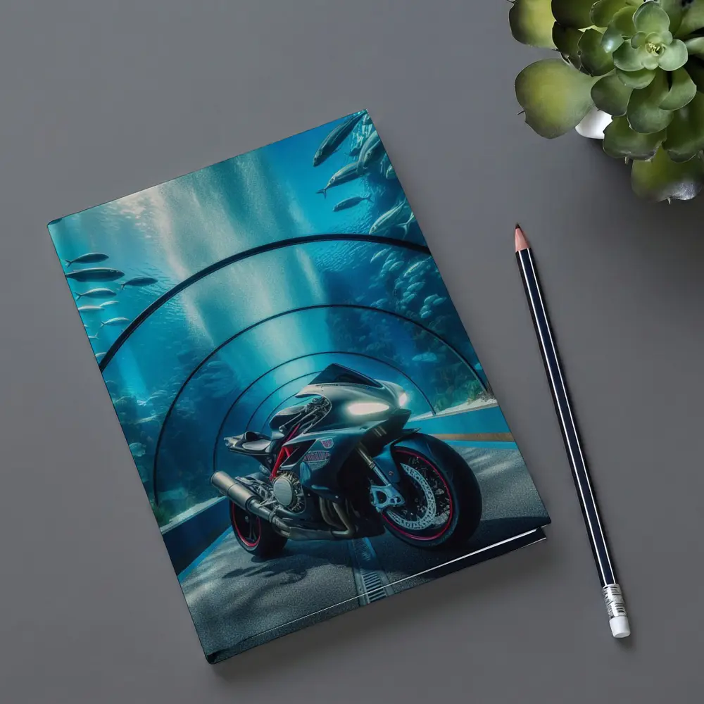 Sport Bike Inside Underwater Aquarium Tunnel – Notebooks