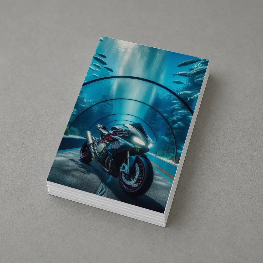 Sport Bike Inside Underwater Aquarium Tunnel – Postcards