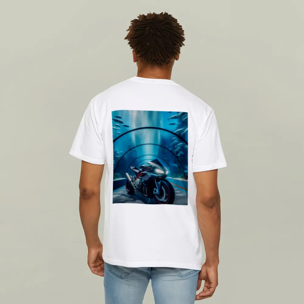 Sport Bike Inside Underwater Aquarium Tunnel – T-Shirts