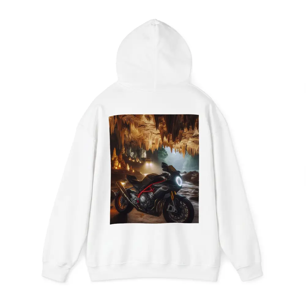 Sport Bike Inside Glowing Stalactite Cave – Hoodies