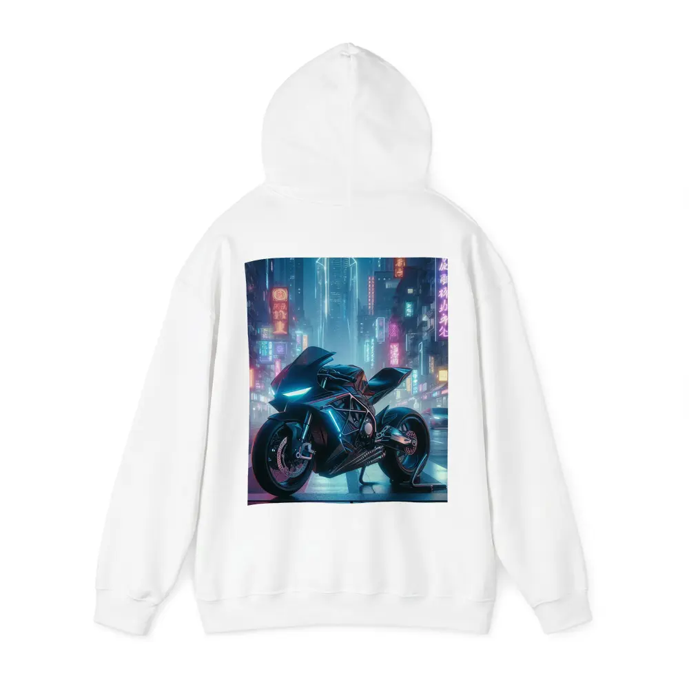Futuristic Sport Bike Cyberpunk Neon City – Hoodies