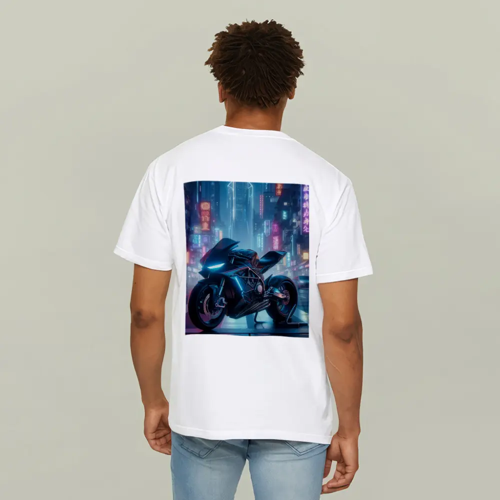 Futuristic Sport Bike Cyberpunk Neon City – T-Shirts